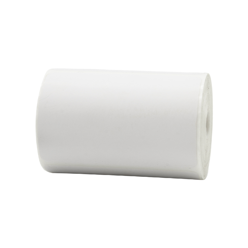 In what ways does the adhesive performance of three-proof thermal label paper vary when applied to different packaging substrates such as cardboard, plastic, and glass?